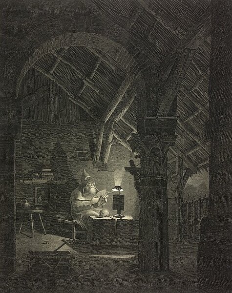 Lesender Eremit in römischer Ruine, 1821